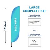KIT - Large Commercial-Basics Feather II Custom Flag Banner